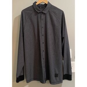 Adidas Shirt Adicross Raglan Button Up Long Sleeve Performance Athletic‎ XL